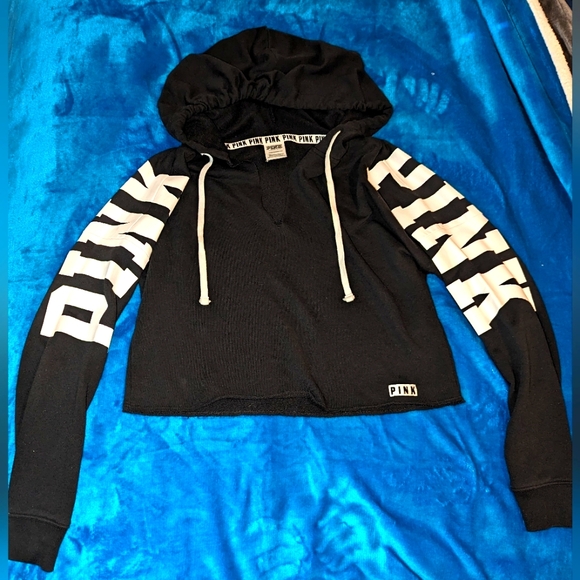 Pink crop top sweatshirt hoodie size XS - Picture 1 of 2